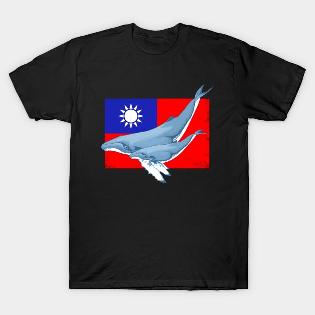 Humpback Whale Flag of Taiwan T-Shirt by NicGrayTees